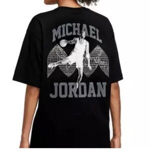 Jordan Black and Gray Graphic Tee
